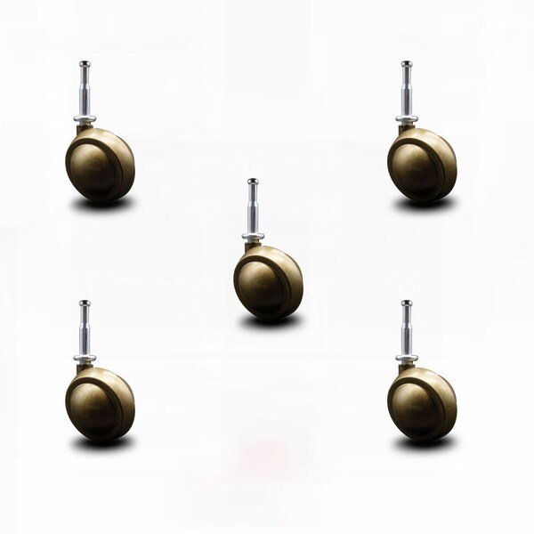 2 Inch Windsor Antique Metal Ball Caster - Grip Neck Stem - SCC, 5PK